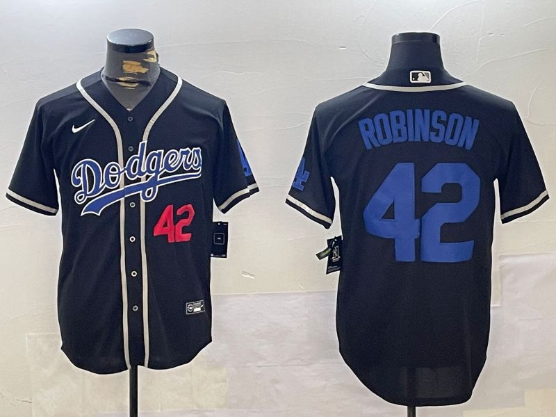 Men Los Angeles Dodgers #42 Robinson Black Game 2024 Nike MLB Jersey style 11213->los angeles dodgers->MLB Jersey